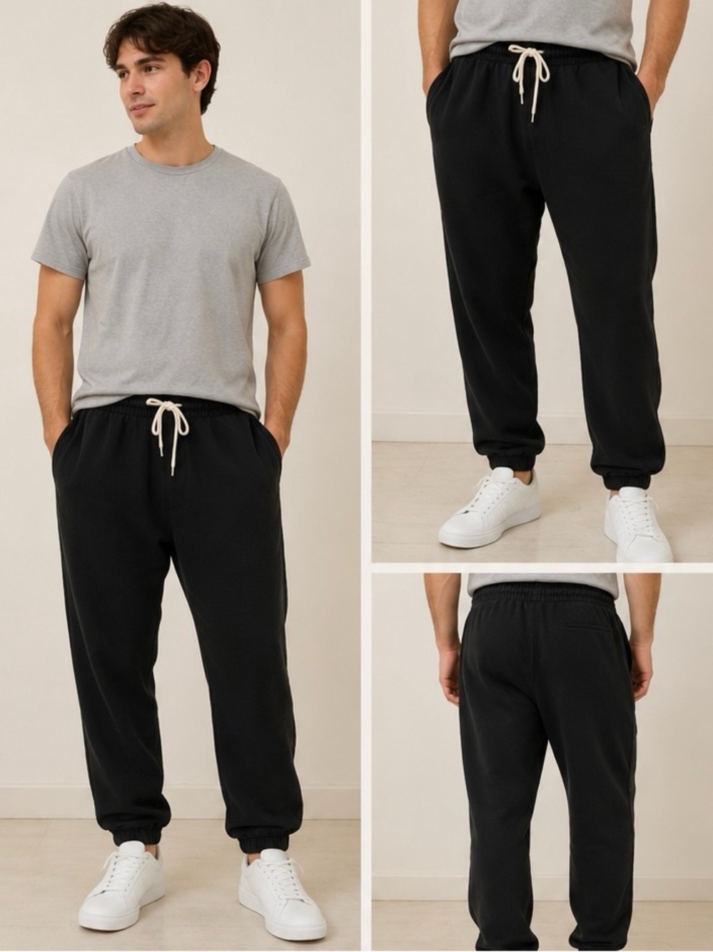 GAP Black Drawstring Cuffed Joggers